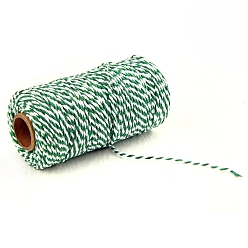 Medium Sea Green 100M Macrame 2-Ply Cotton Braid Thread, with Spool, Round, Medium Sea Green, 2mm, about 109.36 Yards(100m)/Roll