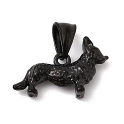 Лиса Тема животных 304 подвески из нержавеющей стали, ионное покрытие (ip), чёрные, лиса, 17x28x7 мм, отверстие : 10x5 мм