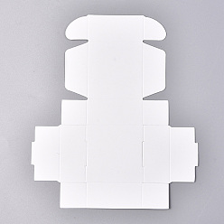 White Kraft Paper Gift Box, Shipping Boxes, Folding Boxes, Square, White, 5.5x5.5x2.5cm