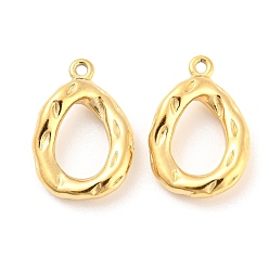 Real 18K Gold Plated 304 Stainless Steel Pendants, Teardrop Charms, Real 18K Gold Plated, 19x13x3mm, Hole: 1.2mm