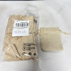 Лимонный шифон 20шт. прямоугольные упаковочные мешочки из полиэстера, имитирующие мешковину, на завязках, на Рождество, свадьба и упаковка поделки, лимонный шифон, 9x7 см