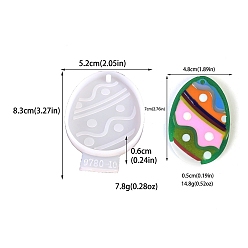 Egg Easter Egg Pendant DIY Silicone Molds, Resin Casting Molds, for UV Resin, Epoxy Resin Jewelry Making, Egg, 83x52x6mm, Inner Diameter: 70x48x5mm