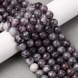 Lepidolite Natural Lepidolite Beads Strands, Round, 8~8.5mm, Hole: 0.9mm, about 46pcs/strand, 14.96''(38cm)