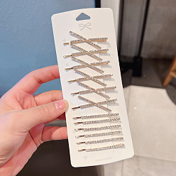 Золотой Заколки для волос из сплава ронестиновой кожи аллигатора, аксессуары для волос для женщин и девочек, золотые, 60 мм, 12 шт / комплект