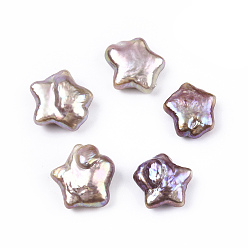 Thistle Natural Baroque Keshi Pearl Beads, Freshwater Pearl Beads, No Hole, Star, Thistle, 11.5~14x12~14.5x4~7mm