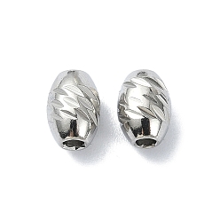 Stainless Steel Color 316 Surgical Stainless Steel Bead, Oval, Stainless Steel Color, 7x5mm, Hole: 1.5mm