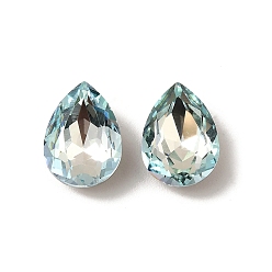 Свет Азора K 5 кабошоны из стеклянного страза, задние и задние, граненые, слеза, свет Azore, 14x10x5 мм