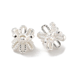 Серебро Шапочки и конусы для бусин, латунные, Двухсторонняя, долговечный, без свинца и без кадмия, серебряные, 6x5.5 мм, отверстие : 1.2 мм