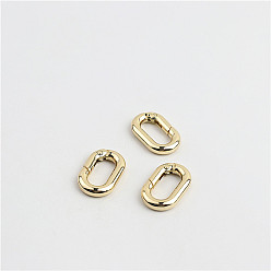 Light Gold Zinc Alloy Spring Gate Ring,  for Luggage Belt Craft DIY Accessories, Cadmium Free & Lead Free, Oval, Light Gold, 25x16x4.2mm