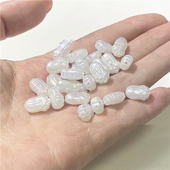 Seashell Color Transparent Czech Glass Beads, Pakchoi, Seashell Color, 11x7mm