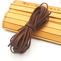 Saddle Brown Faux Suede Cord, for Leathercraft, Saddle Brown, 3x1.6mm, about 5.47 Yards(5m)/Bundle