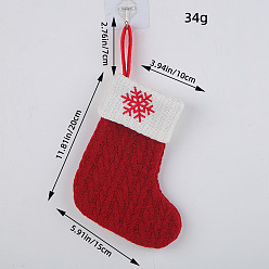 FF1-27/Snowflake Classic Red Letter Christmas Stocking Knit Decoration Festive Holiday Ornament