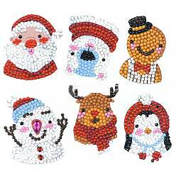 Gingerbread Man DIY Christmas Theme Diamond Painting Sticker Kit, Including Resin Rhinestones Bag, Diamond Sticky Pen, Tray Plate and Glue Clay, Gingerbread Man, 150x150mm
