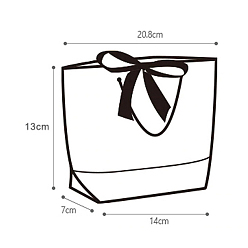 White Cardboard Paper Gift Bags, Shopping Bags with Black Handles and Bowknots, Rectangle, White, 7x20.8x13cm