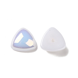 White ABS Plastic Imitation Pearl, AB Color Plated, Triangle, White, 11.5x12x5mm, Hole: 1.4mm