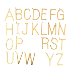 Золотой 304 из нержавеющей стали большие кулоны, буквы, золотые, 30x1.5 мм, 24 шт / комплект