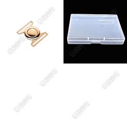 Light Gold 6 Sets Zinc Alloy Side Release Buckles, Survival Bracelet Clasps, Cadmium Free & Lead Free, Round, Light Gold, 45x37x2mm, Hole: 39.5mm