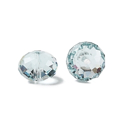 Светло-Голубой К 9 стекло, имитация австрийский хрусталь, прозрачные стеклянные граненые бусины, AB цвет, рондель, Небесно-голубой, 10x8 мм, отверстие : 0.7~1 мм