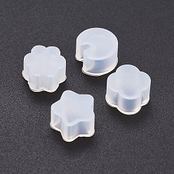 White Silicone Molds, Resin Casting Molds, For UV Resin, Epoxy Resin Jewelry Making, Moon/Flower/Star, White, 8~8.5x7.5~8x5mm, Inner size: 6mm