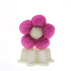 Fuchsia Wool Felt Cabochons, Flower, Fuchsia, 35mm