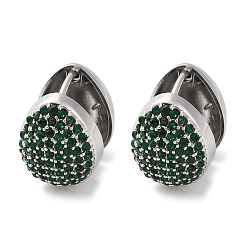 Изумруд 304 женские серьги-кольца со стразами из нержавеющей стали, слеза, цвет нержавеющей стали, изумруд, 14x11.5x17 мм