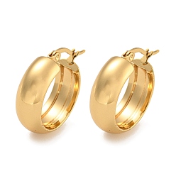 Золотой Ионное покрытие (ip) 202 серьги-кольца из нержавеющей стали, с 304 штифтами из нержавеющей стали для женщин, золотые, 22.5x8 мм