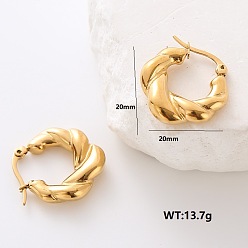Золотой Серьги-кольца из нержавеющей стали, золотые, 20x20 мм