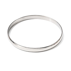 Нержавеющая Сталь Цвет Унисекс 304 браслеты из нержавеющей стали, простые браслеты, цвет нержавеющей стали, внутренний диаметр: 2.36 дюйм (6 см)