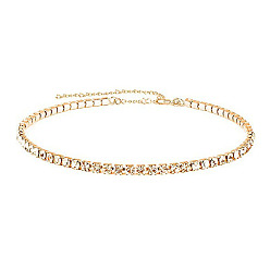 golden Minimalist Diamond Necklace for Women, Elegant Choker Collarbone Chain Jewelry