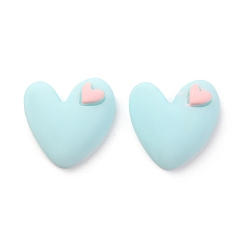 Светло-Голубой Кабошоны из смолы, сердце, Небесно-голубой, 19x19.5x7.5 мм