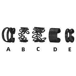 Черный Сплав манжеты серьги, c-образный, чёрные, 11~12 мм