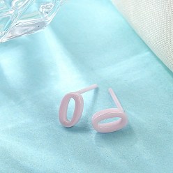 Pink Hypoallergenic Bioceramics Zirconia Ceramic Stud Earrings, Number 0, No Fading and Nickel Free, Pink, 7x4.5mm