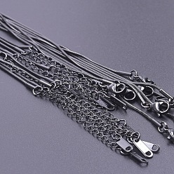 Черный 304 нержавеющей стали круглого змея цепи ожерелья, чёрные