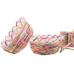 Colorful DIY Paper Weaving Basket Kits, with Paper Cords, for Children DIY Crafts Supplies, Colorful, 300x1mm