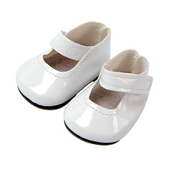 White Imitation Leather Doll Shoes, for 18 inch American Girl Dolls Accessories, White, 70x40x30mm