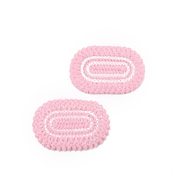 Pink Хлопковые овальные кабошоны, для изготовления аксессуаров для волос, розовые, 65x42 мм