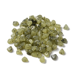Amarillo de Verde Abalorios de acrílico, de piedras preciosas de imitación, chip, verde amarillo, 8x6x4 mm, agujero: 1.4 mm