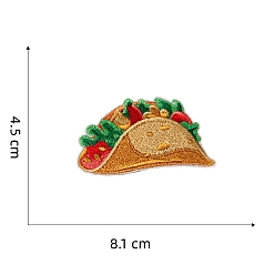 Food Appliques for Cinco de Mayo, Computerized Embroidery Cloth Iron On/Sew On Patches, Costume Accessories, Food Pattern, 45x81mm