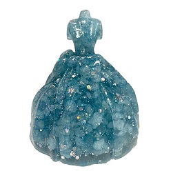 Аквамарин Украшение для показа платья из смолы, с натуральными кусочками аквамарина внутри статуэток для украшения домашнего офиса, 80x80x85 мм