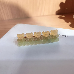 yellow-green gradient Cute Cartoon Bear Hair Clip - Gradient Juice Gummy Hairpin, Sweet Hair Accessories.