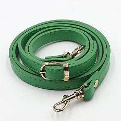 Green Imitation Leather Adjustable Bag Strap, with Swivel Clasps, for Bag Replacement Accessories, Green, 105~120x1.2x0.34cm
