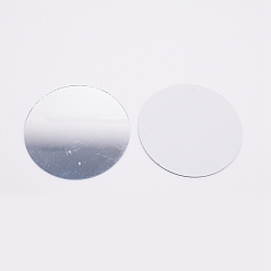 White Flat Round Shape Glass Mirror, for Folding Compact Mirror Cover Molds, White, 100x1.5mm