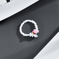 Pink JZ0050 Natural Stone Adjustable Ring for Women - Fashionable and Versatile with Unique Charm