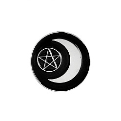 xz1151 Dark Moon Coffin Witch Hat Pin - Vintage Gothic Brooch for Punk Style Fans