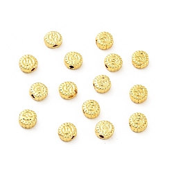 Real 18K Gold Plated Rack Plating Alloy Beads, Long-Lasting Plated, Cadmium Free & Lead Free, Flat Round, Real 18K Gold Plated, 4.5x2mm, Hole: 0.8mm