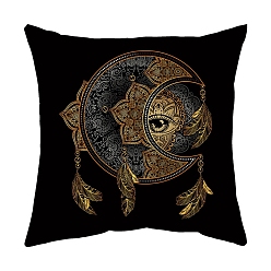 Feather Velvet Throw Pillow Covers, Cushion Cover, for Couch Sofa Bed Wiccan Lovers, Square, Feather, 450x450mm