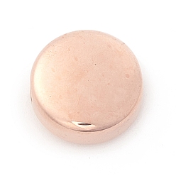 Rose Gold Ion Plating(IP) 304 Stainless Steel Beads, Flat Round, Rose Gold, 12x5mm, Hole: 2mm