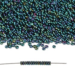 (506) High Metallic June Bug Toho 8/0 полукруглые бусины, японский бисер, (506) высокая металлическая июньская ошибка, 8/0, 3x1.15 мм, отверстие : 1.2 мм, Около 744 шт / 10 г