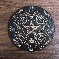 Звезда Деревянная маятниковая доска, деревянная гадальная доска для биолокации, для колдовства принадлежности для викканского алтаря, плоско-круглые, звезда, 150 мм