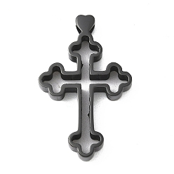 Черный 304 подвески из нержавеющей стали, крестик, ионное покрытие (ip), чёрные, 32x20x4 мм, отверстие : 3 мм